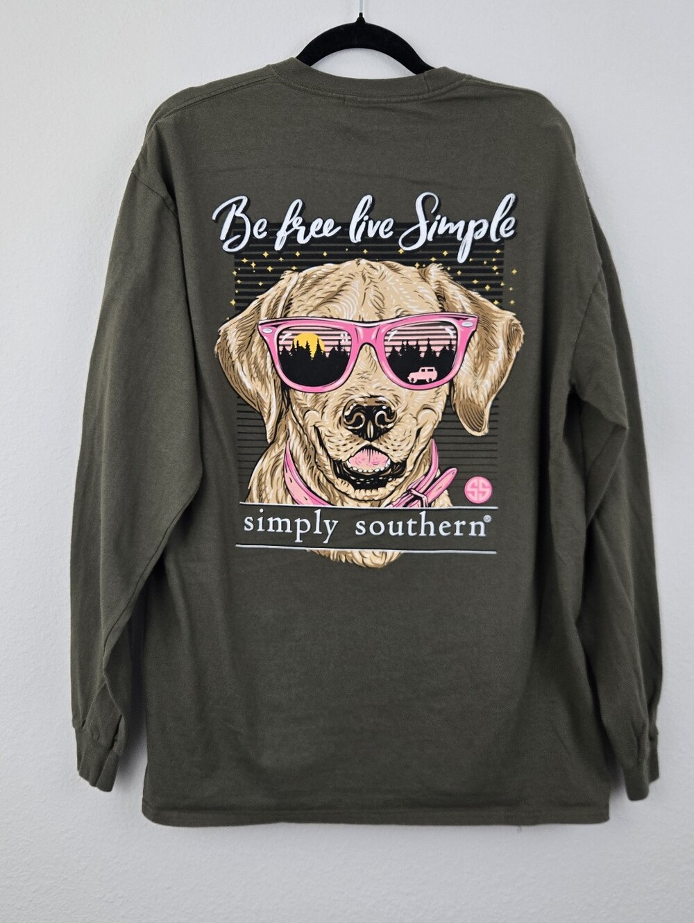 Simply Southern 'Be free live Simple' Green Long Sleeve